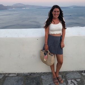 American Eagle Blue Wrap Skirt